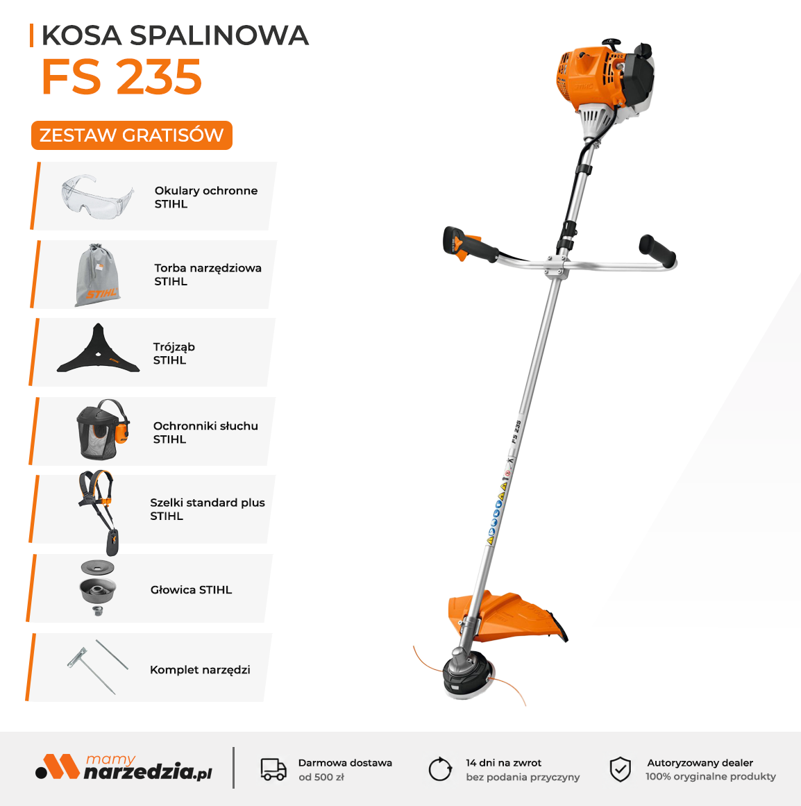 Stihl FS 235 Kosa spalinowa, moc 2,1 KM
