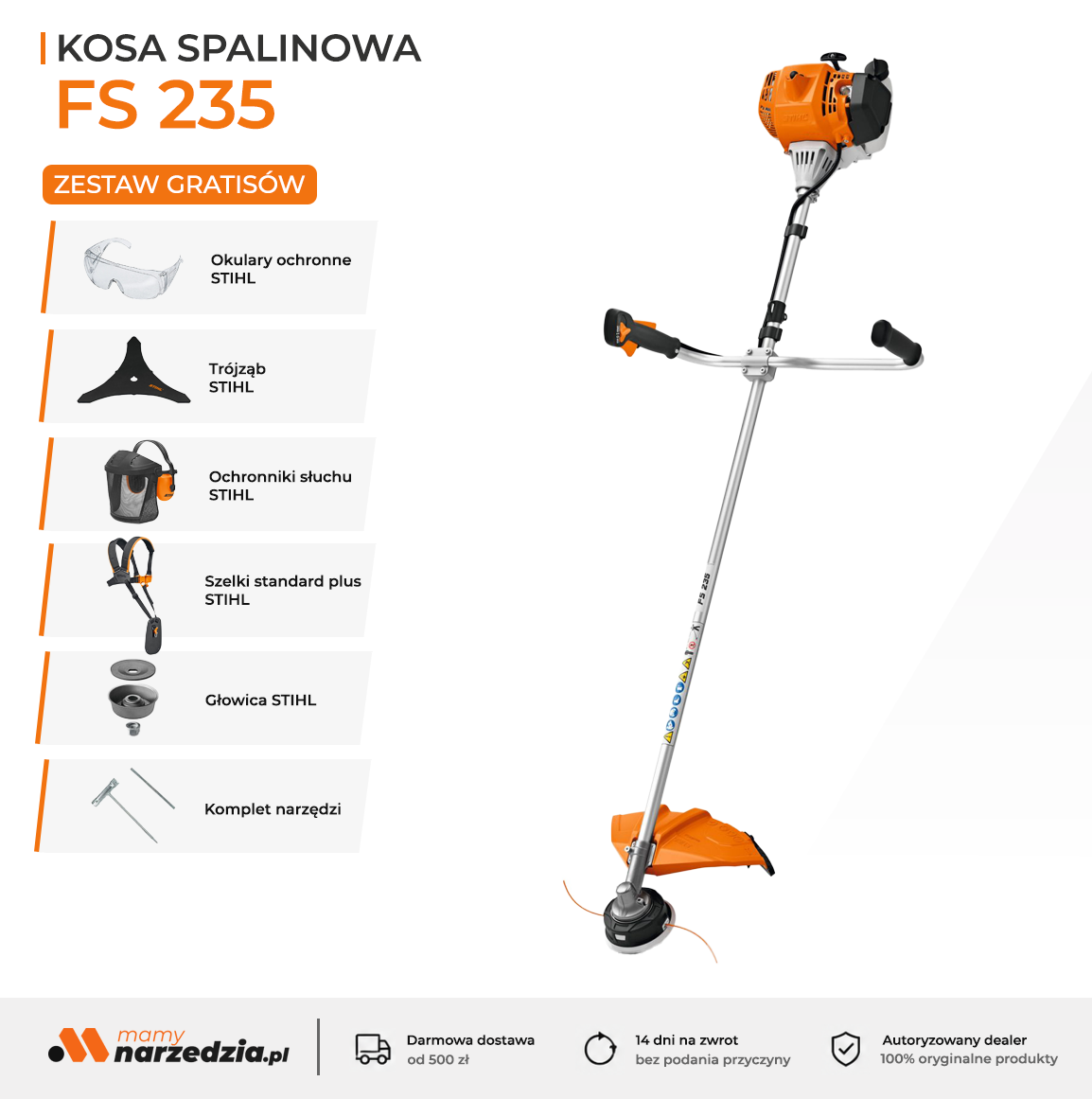 Stihl FS 235 Kosa spalinowa, moc 2,1 KM